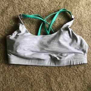 Lululemon grey stripe sports bra size 12